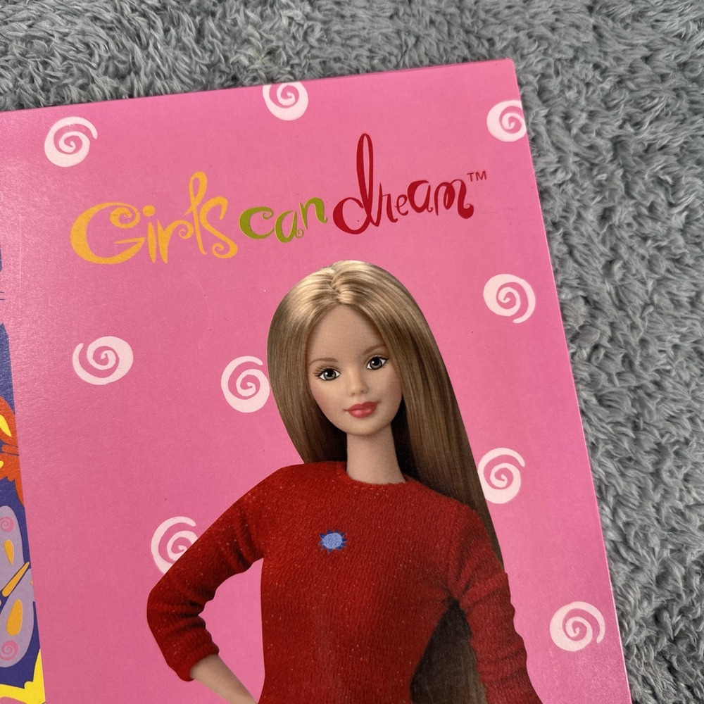 Vintage 1990s Barbie 3 Ring Folder For Binder 2 Pocket Folders Art Doll Graphic - Picture 3 of 13